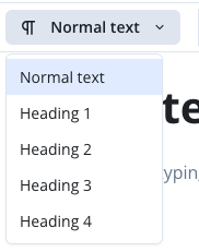 Rich Text Editor, open dropdown